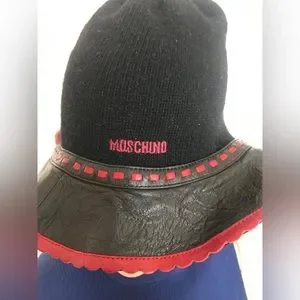 Moschino | Accessories | Moschino Black Cashmere And Leather 